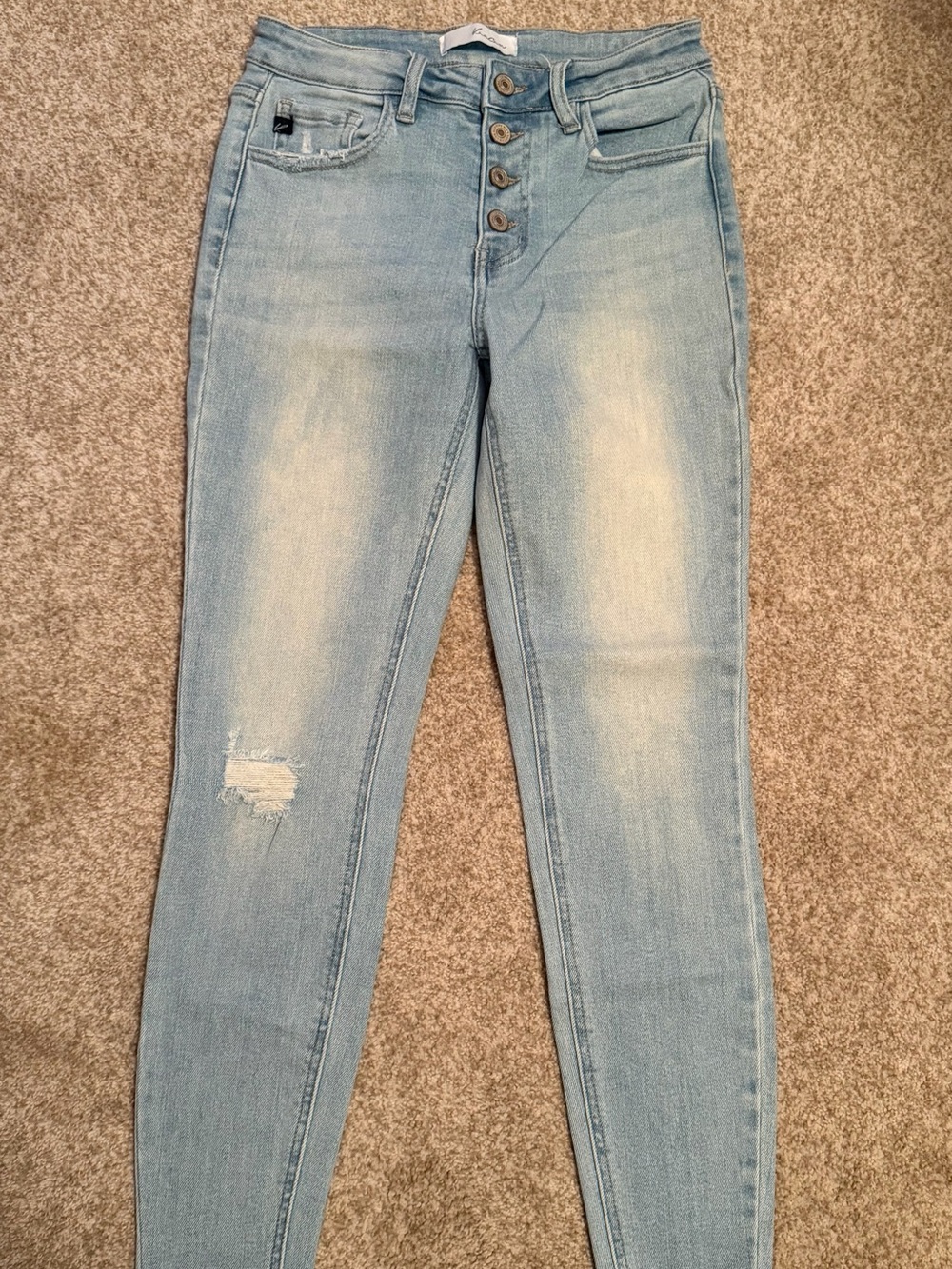 KanCan Light Wash Women’s High-Rise Button-Fly Jeans